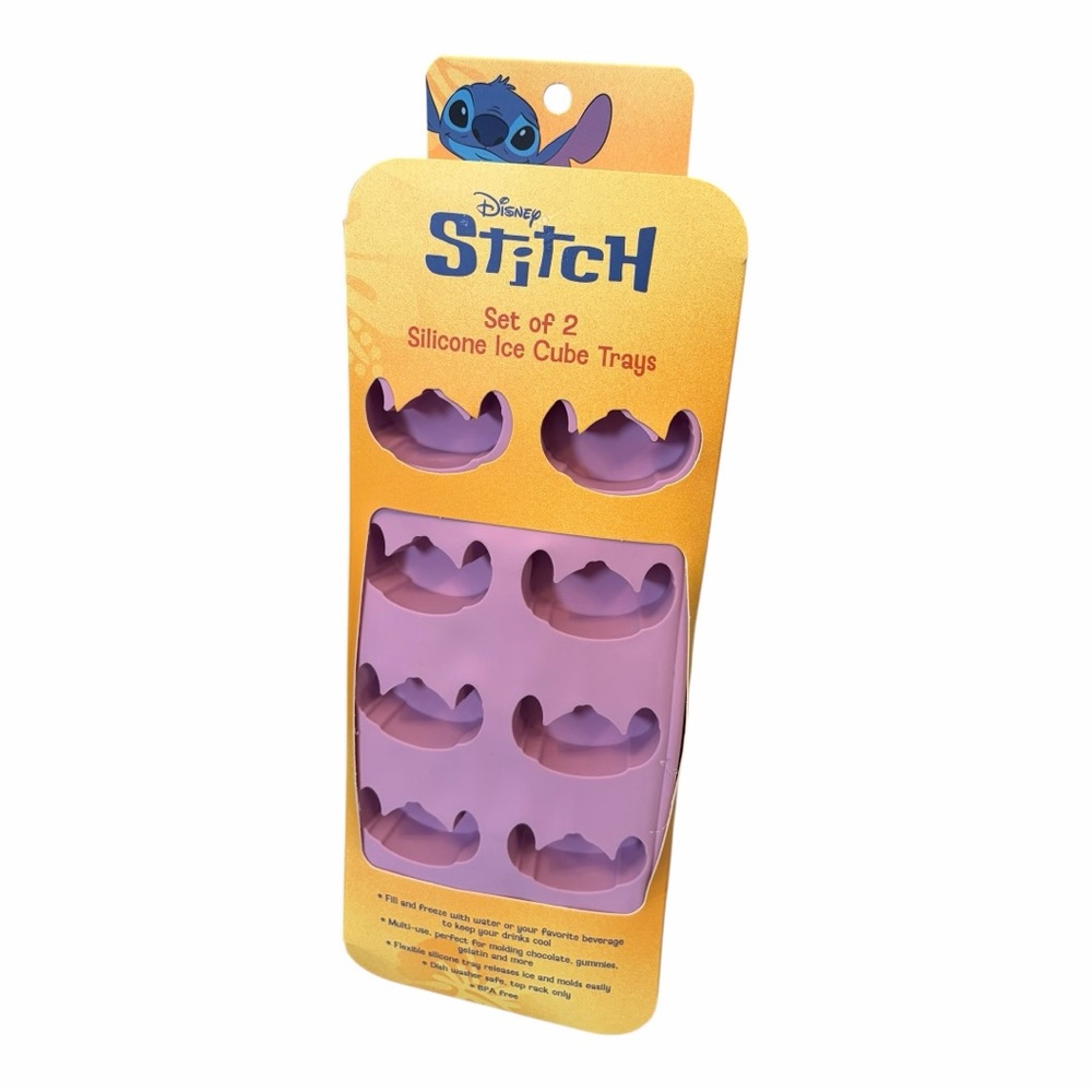 Disney Stitch Purple Silicone Ice Cube Tray Set of 2